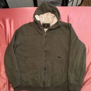MEN'S WATER RESISTANT HOODED SHERPA JACKET Size L